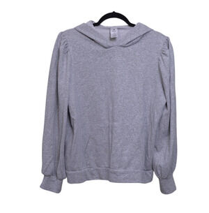 Member's Mark Women's Puff Sleeve Pullover Hoodie Heather Gray Size L